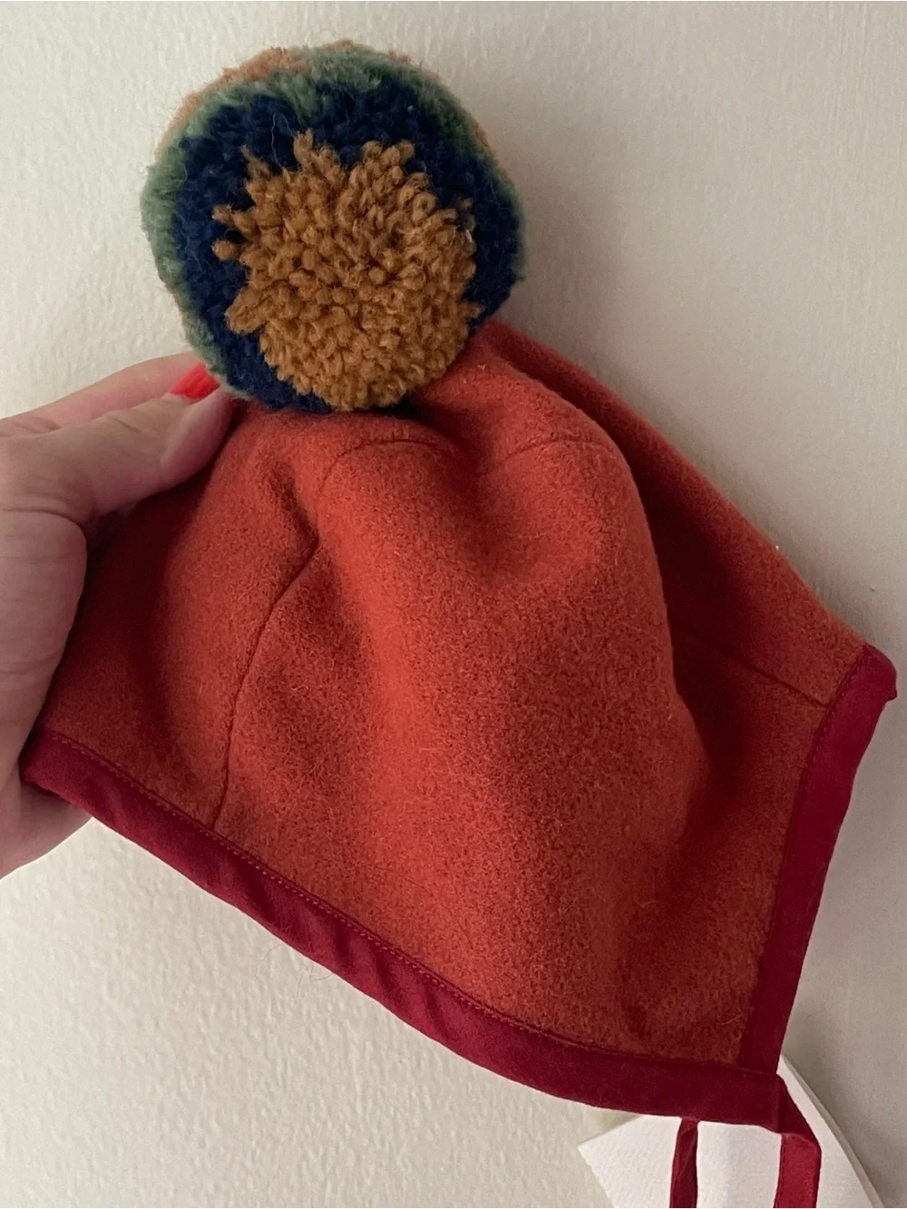 NWT Briar Baby wool bonnet with pom, 6-12 mos